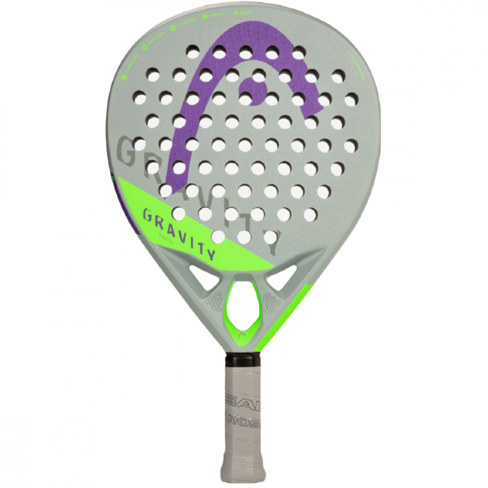 228182 Head Gravity Elite Padel Racket (Grey/Green/Purple) - Reverse