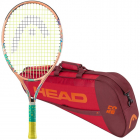 Head Coco Junior Tennis Racquet Bundled w a Core 3R Pro Tennis Racquet Bag (Red/Dark Red) -