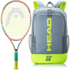 Head Coco Junior Tennis Racquet Bundled w a Core Tennis Backpack (Grey/Yellow) -
