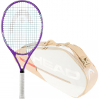 Head Instinct Junior Tennis Racquet Bundled w a Tour 3R Tennis Bag (Chamomile/Corduroy White) -