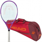 Head Instinct Junior Tennis Racquet Bundled w a Core 3R Pro Tennis Racquet Bag (Red/Dark Red) -
