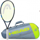 Head Speed Junior Tennis Racquet Bundled w a Core 3R Pro Tennis Racquet Bag (Grey/Yellow) -
