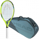 Head Speed Junior Tennis Racquet Bundled w a Tour 3R Tennis Bag (Cyan Blue) -