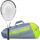 Head Geo Speed Prestrung Tennis Racquet Bundled w a Core 3R Pro Tennis Racquet Bag -