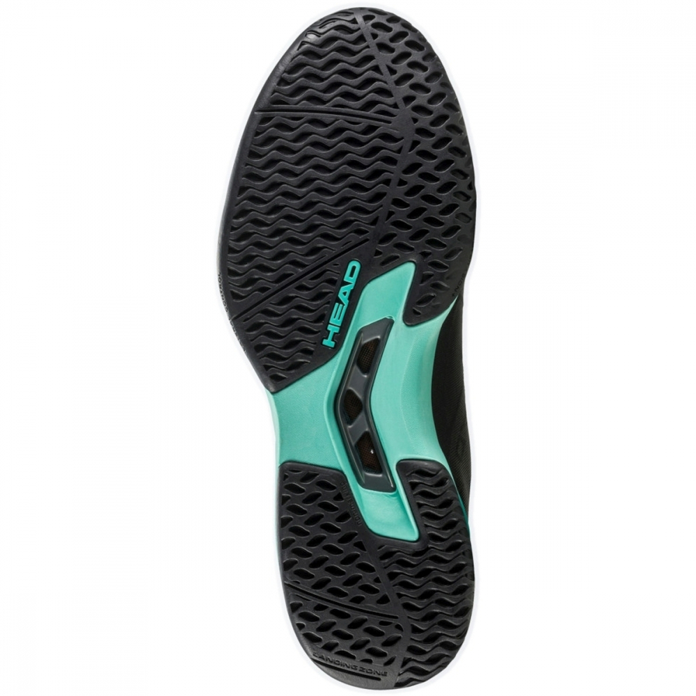 273022-BKTE Head Men's Sprint Pro 3.5 Tennis Shoes (Black/Teal)