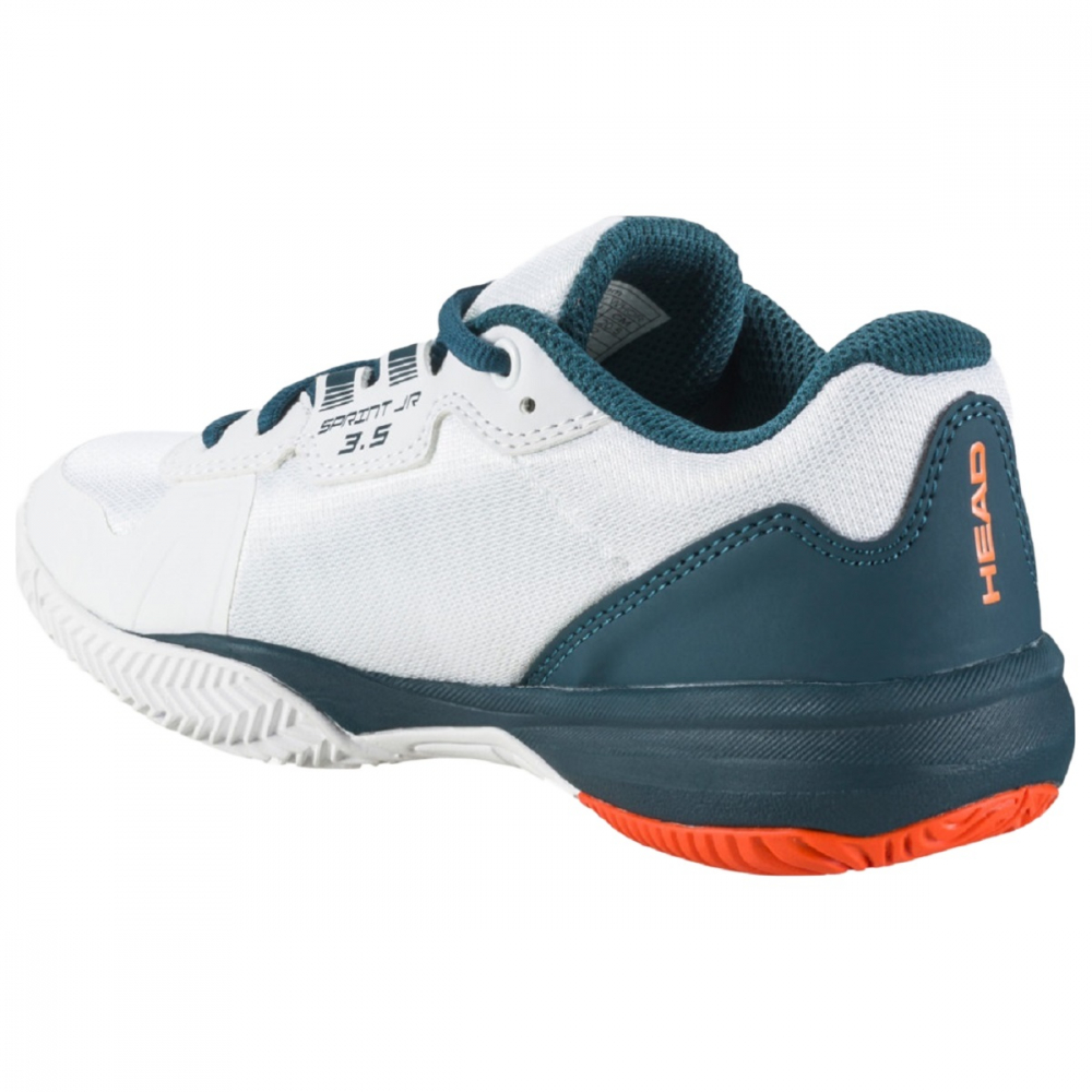 275132.PICKLEBALL-WHOR HEAD Sprint 3.5 Junior  Pickleball  Shoes (White/Orange) - Right