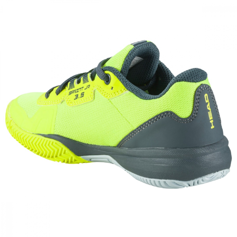 275132.PICKLEBALL-YEGR HEAD Sprint 3.5 Junior  Pickleball  Shoes (Yellow/Grey) - Left