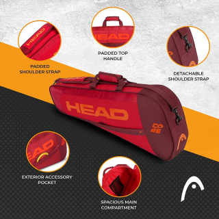 284251 - RDRD HEAD Core 3R Pro Tennis Racquet Bag (Red/Dark Red)- Features