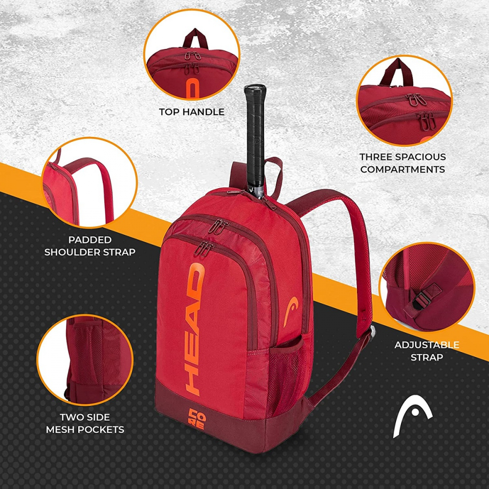 284261 - RDRD HEAD Core Tennis Backpack (Red/Dark Red) - Features