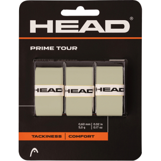 285621-GR Head Prime Tour Tennis Racquet Overgrip 3 pack (Grey)
