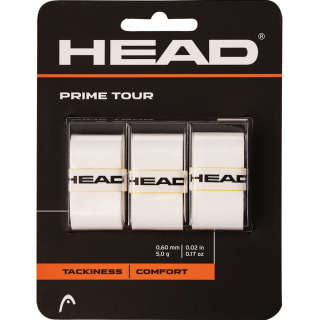 285621-WH Head Prime Tour Tennis Racquet Overgrip 3 pack (White)