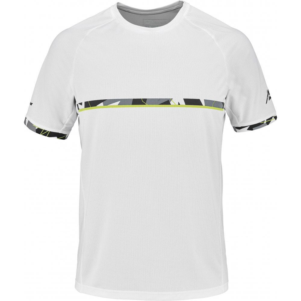 2MS23011Y-1000 Babolat Men's Aero Crew Neck Tennis Tee (White/White)