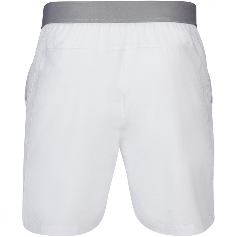 Babolat Men's Compete Tennis Shorts w/ 7 Inch Inseam & Performance Polyester (White/White)