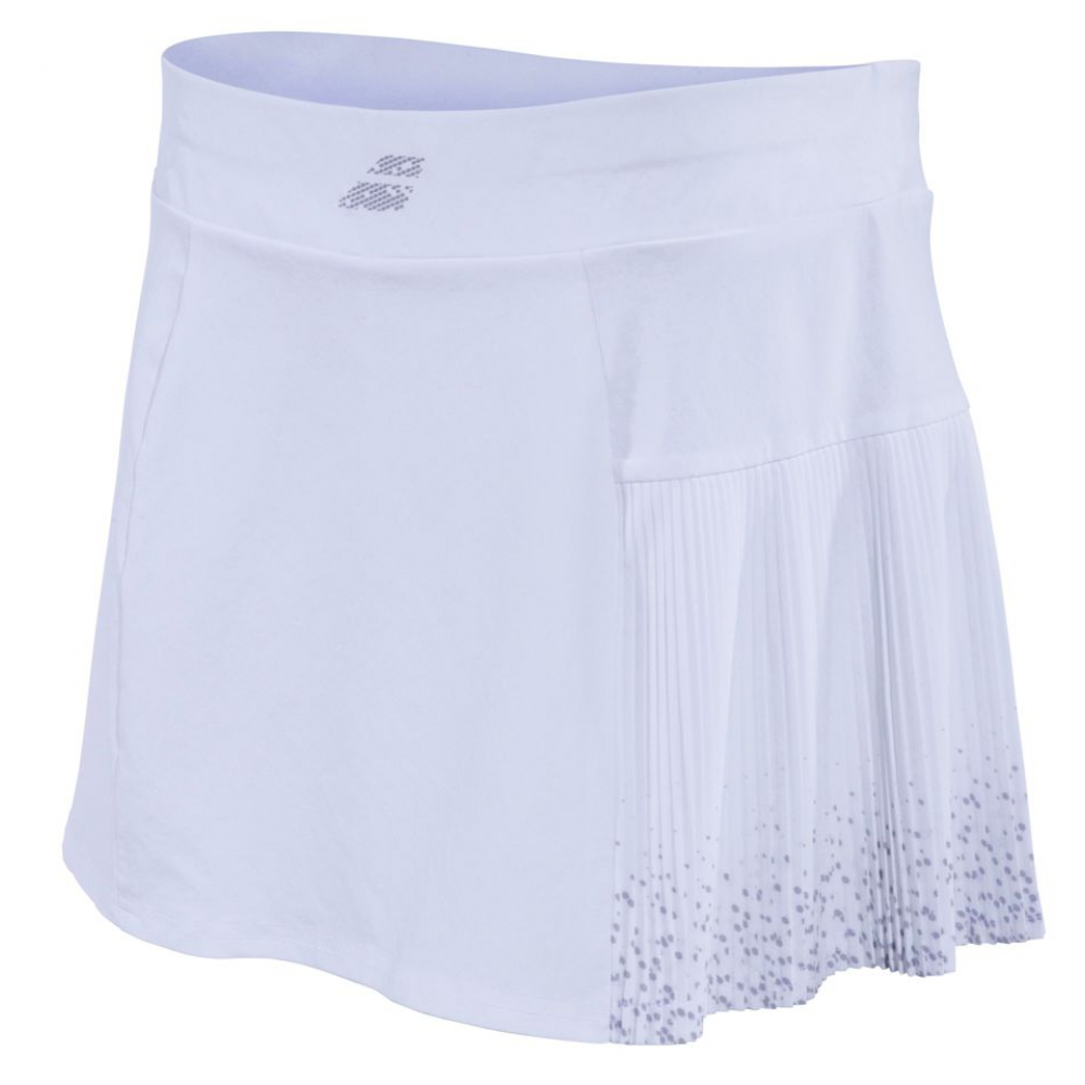 Babolat Women's Performance 13 Inch Pleated Tennis Skirt (White/White)