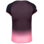 Babolat Women's Compete Cap Sleeve Tennis Top w/ Fiber-Dry Polyester (Black/Geranium Pink)
