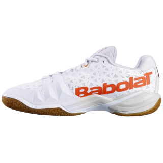 30F2101-1067 Babolat Men's Shadow Tour Indoor Tennis Shoes (White/Grey) - Left