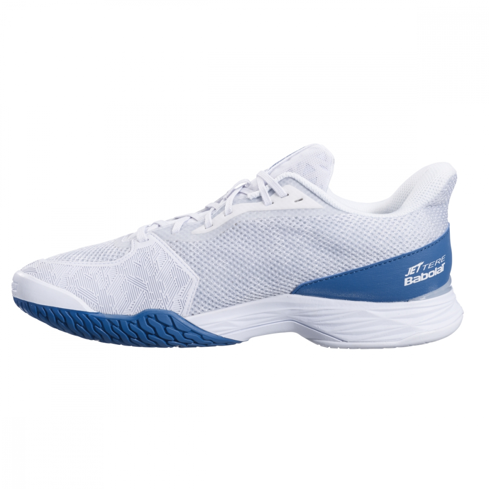 30S21649-1062 Babolat Men's Jet Tere All Court Tennis Shoes (White/Saxony Blue)