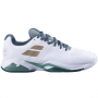 30S22867-1071 Babolat Men's Propulse Blast All Court Wimbledon Tennis Shoes (White Dark Green) - Right