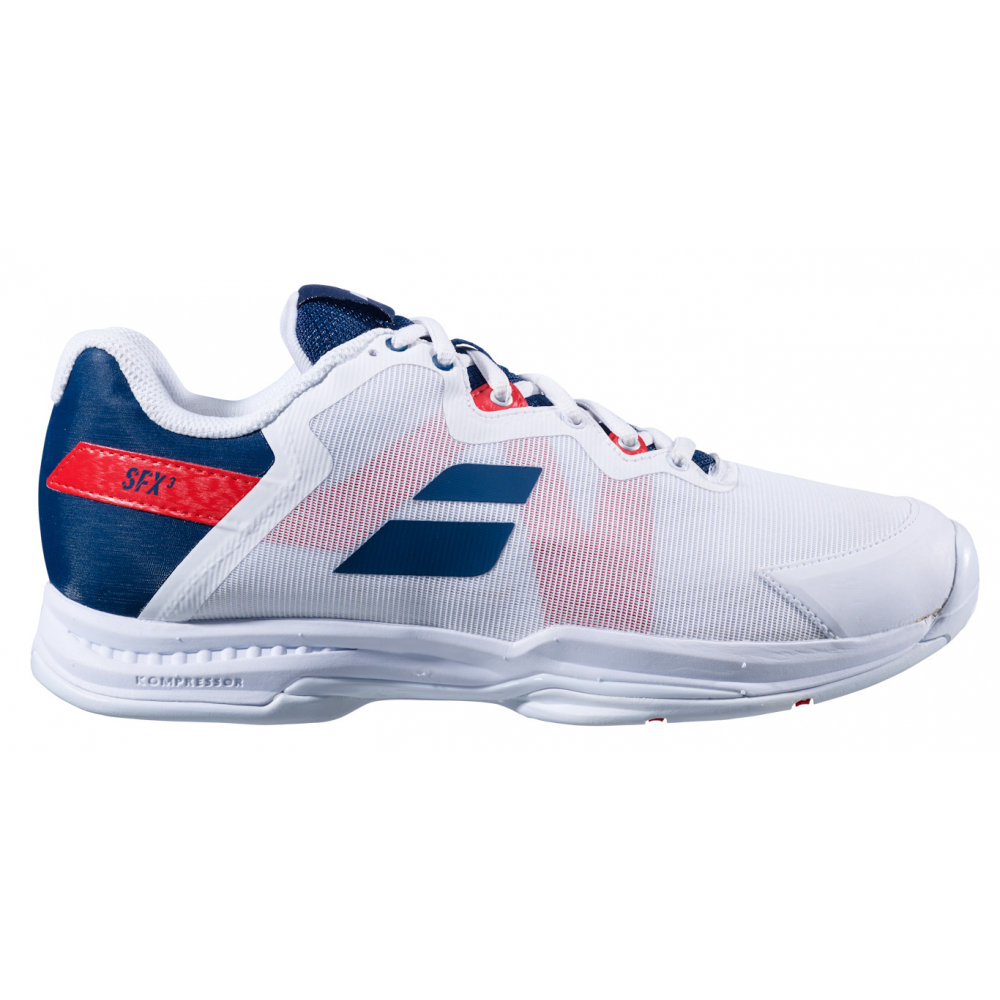 Babolat Men's SFX 3 All Court Tennis Shoes (White/Estate Blue)