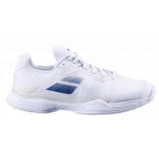 Babolat Men's Jet Mach II Grass Court Wimbledon Edition Tennis Shoes (White/Estate Blue)