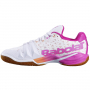 31F2102-1026 Babolat Women's Shadow Tour Indoor Tennis Shoes (White/Pink) - Left