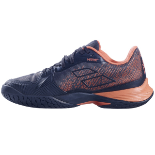 31S23630-2039 Babolat Women's Jet Mach 3 All Court Tennis Shoes (Black/Living Coral) - Left