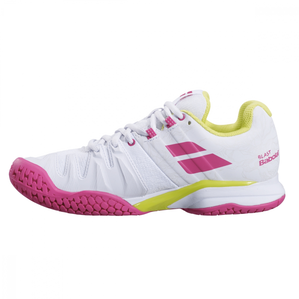 31S21447-1058 Babolat Women's Propulse Blast All Court Tennis Shoes (White/Red Rose)