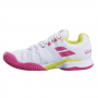 31S21447-1058 Babolat Women's Propulse Blast All Court Tennis Shoes (White/Red Rose)