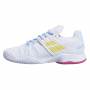 31S21477-1064 Babolat Women's Propulse Fury All Court Tennis Shoes (White/Sulphur Spring)