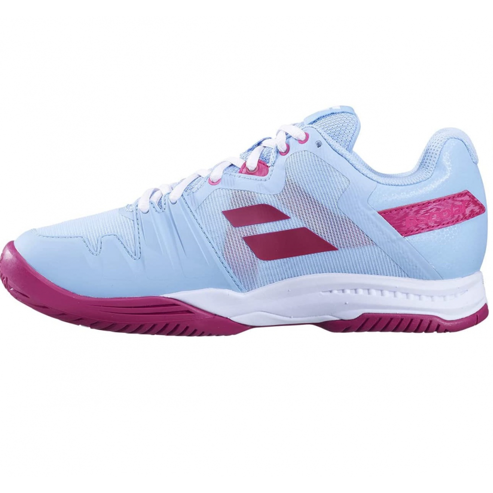 31S22530-4098 Babolat Women's SFX3 All Court Tennis Shoes (Clearwater/Cherry) - Left