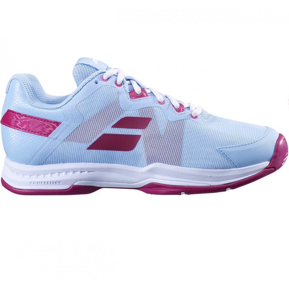 31S22530-4098 Babolat Women's SFX3 All Court Tennis Shoes (Clearwater/Cherry) - Right