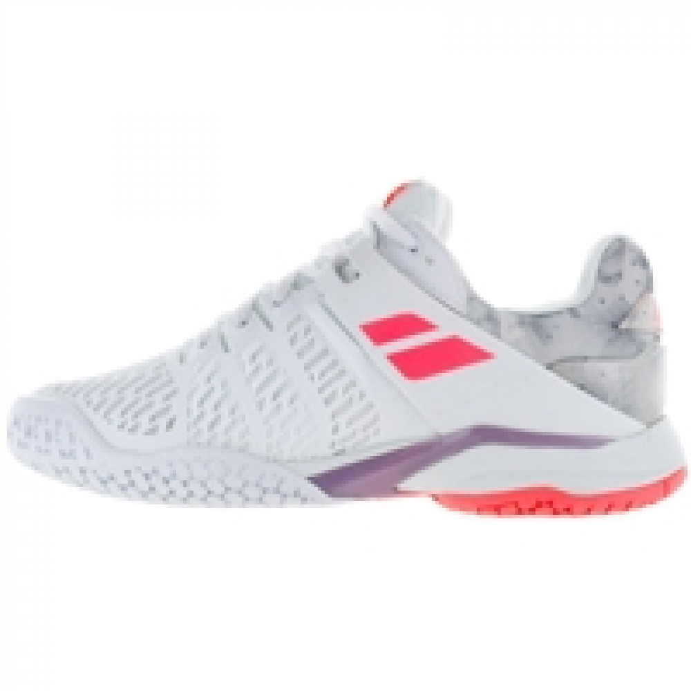 Babolat Women's Propulse Fury All Court Tennis Shoes (White/Fluo Strike)