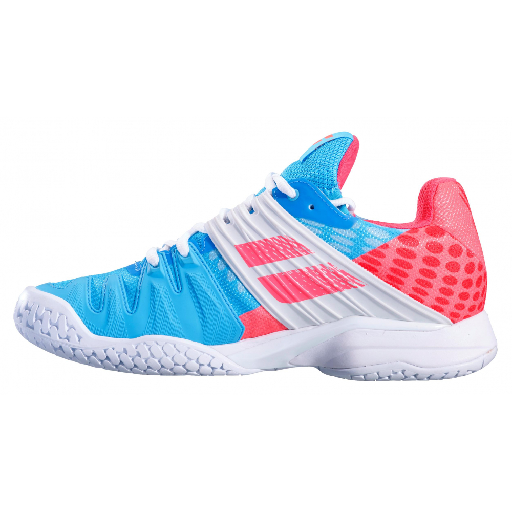 Babolat Women's Propulse Fury All Court Tennis Shoes (Sky Blue/Pink)