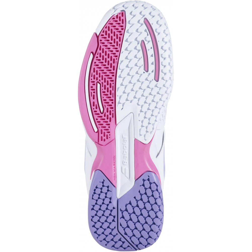 33S23884-1074 Babolat Junior Girls Propulse All Court Tennis Shoe (White/Lavender)
