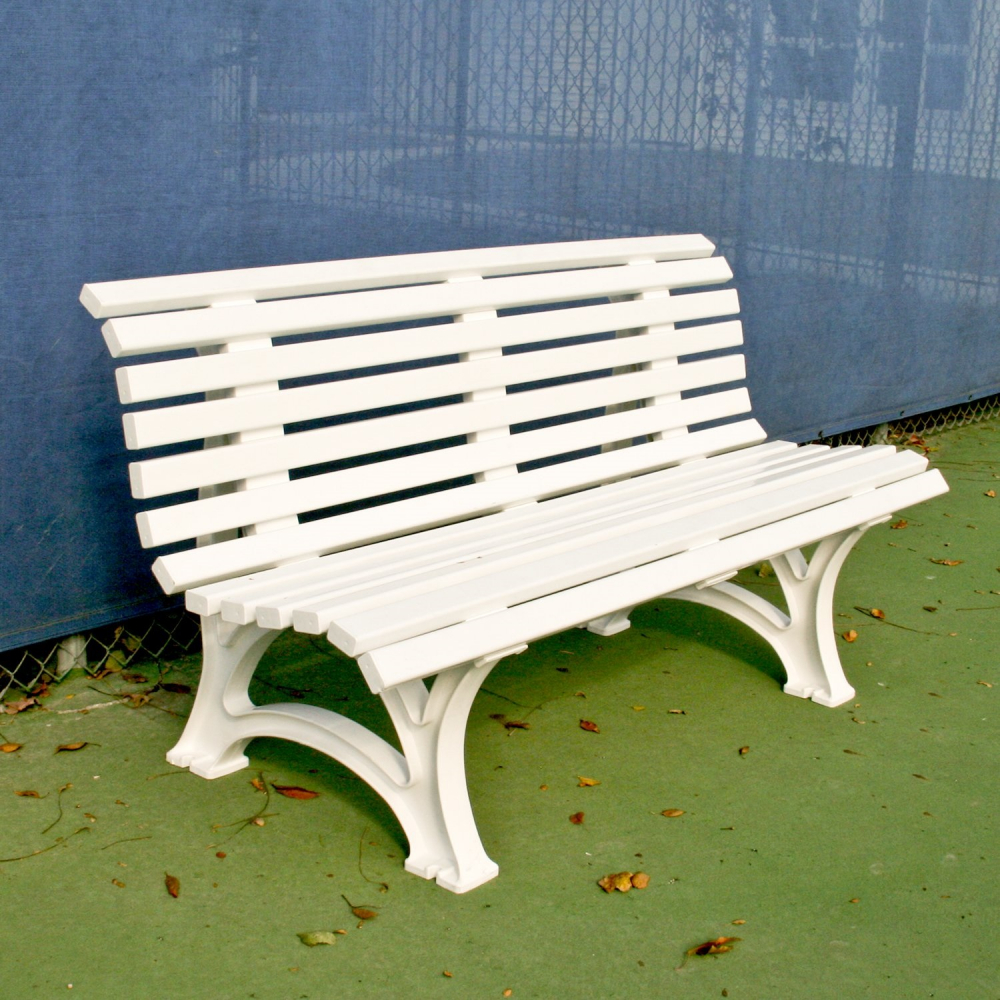 34764 Douglas Deluxe Courtsider Tennis Benches, 6.5' (White) 