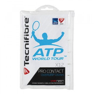 Tecnifibre Pro Contact Overgrip 12-Pack (White)