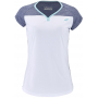 3GTE011-1079 Babolat Girl's Play Cap Sleeve Tennis Tee (White/Blue Heather)