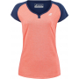 3WTD011-5053 Babolat Women's Play Cap Sleeve Tennis Top (Fluo Strike/Estate Blue)