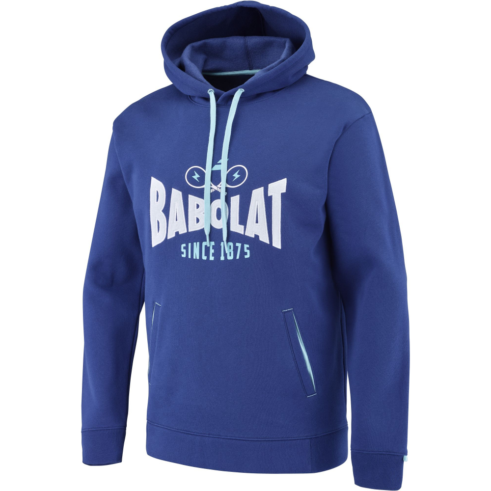 4MTE041-4000 Babolat Men's Exercise Hooded Tennis Training Sweatshirt (Estate Blue)