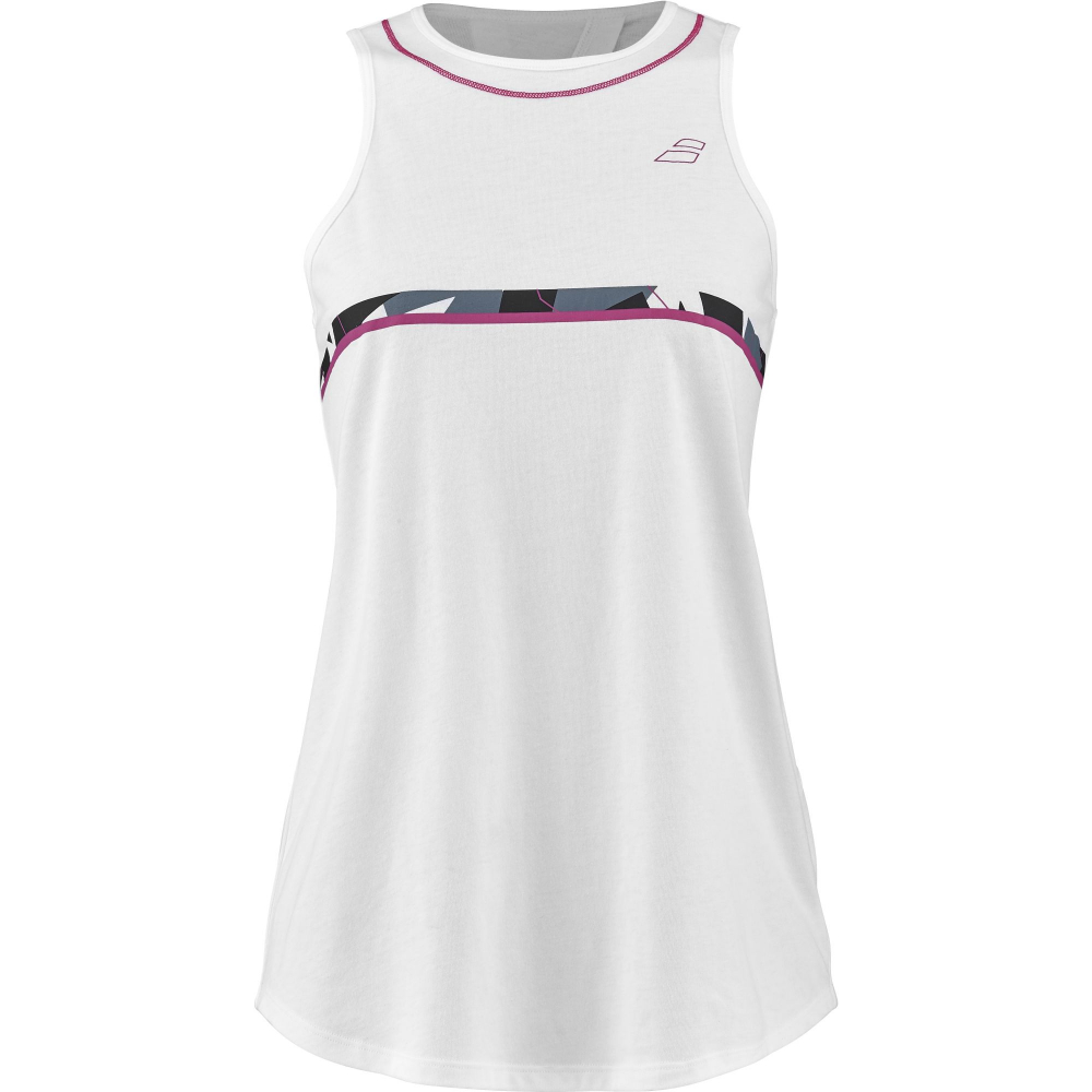4WS23072Y-1000 Babolat Women's Aero Cotton Tennis Training Tank Top (White/White)