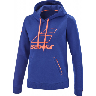 4WTD041-4000 Babolat Women's Exercise Hooded Tennis Training Sweatshirt (Estate Blue/Fluo Strike)