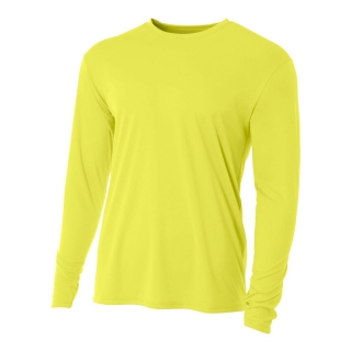 A4 Men's Performance Long Sleeve Crew (Safety Yellow)