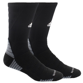 Adidas Men's Alphaskin Max Cushioned Crew Tennis Socks (Black, White, Onix)