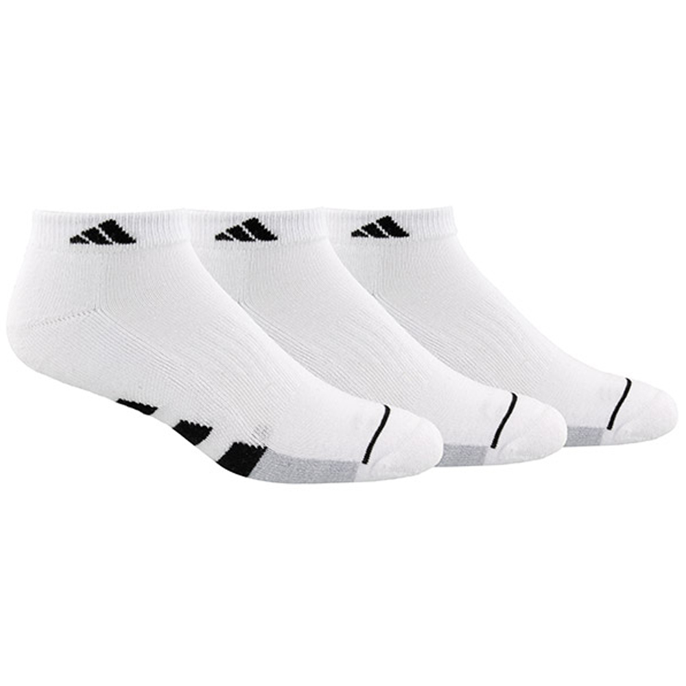 Adidas Men's Cushioned Low Cut 3 Pack Tennis Socks (White/Black)