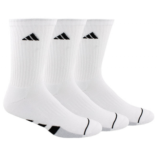 5148064A Adidas Men's Cushioned Crew Tennis Socks 3-Pack (White/Black/White Clear-Onix)