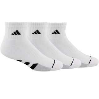 Adidas Men's Cushioned Quarter 3-Pack Tennis Socks (White/Black)
