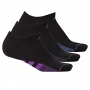Adidas Women's Cushioned No Show Socks (3-Pair) Black/Shock Purple