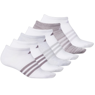 Adidas Women's Superlite No Show Socks (6-Pair), Purple Tint - White Space Dye/Legacy Purple White