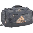 Adidas Defender IV Small Duffel Bag (Jersey Onix Grey/Rose Gold/Onix Grey) -