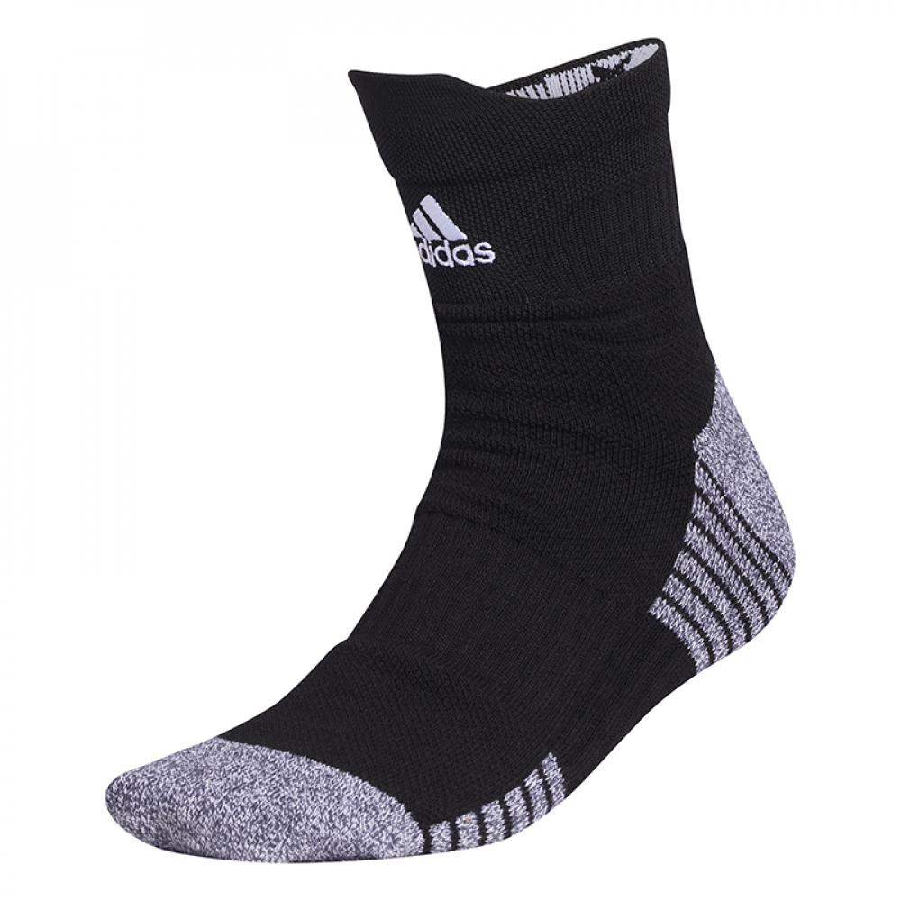 5152590C Adidas Men's 5 Star Cushioned High Quarter Tennis Socks (Black/White)